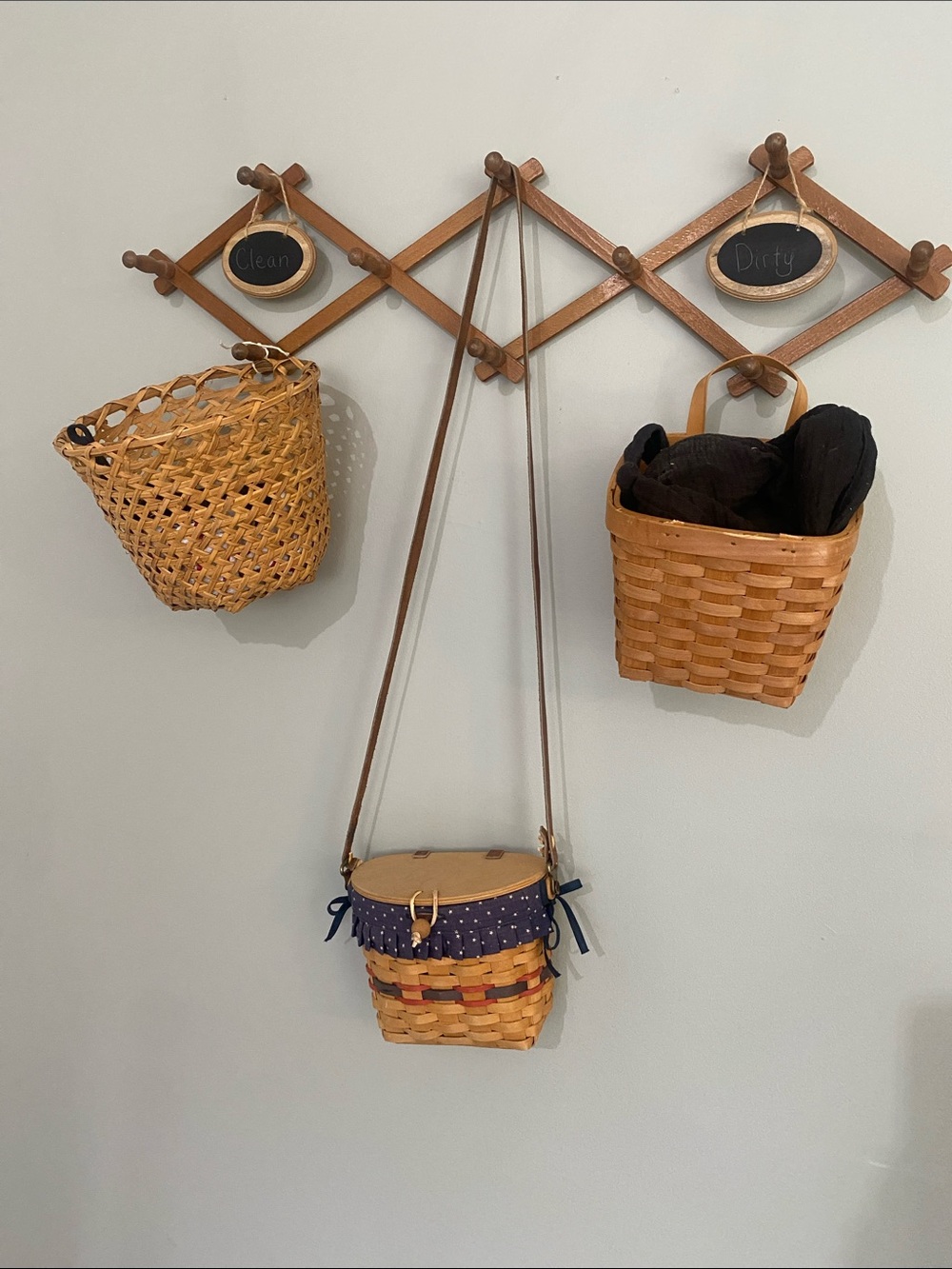 Handmade Carnation Leather and Woven Basket Crossbody Bag